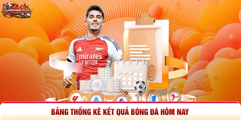 Bảng thống kê kết quả bóng đá hôm nay
