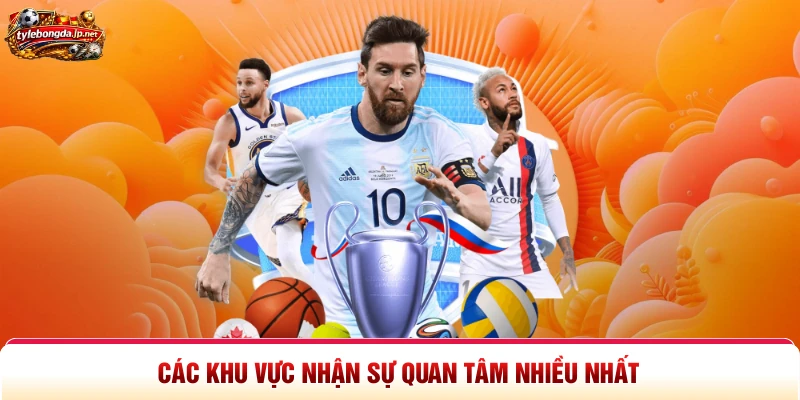 Các khu vực nhận sự quan tâm nhiều nhất